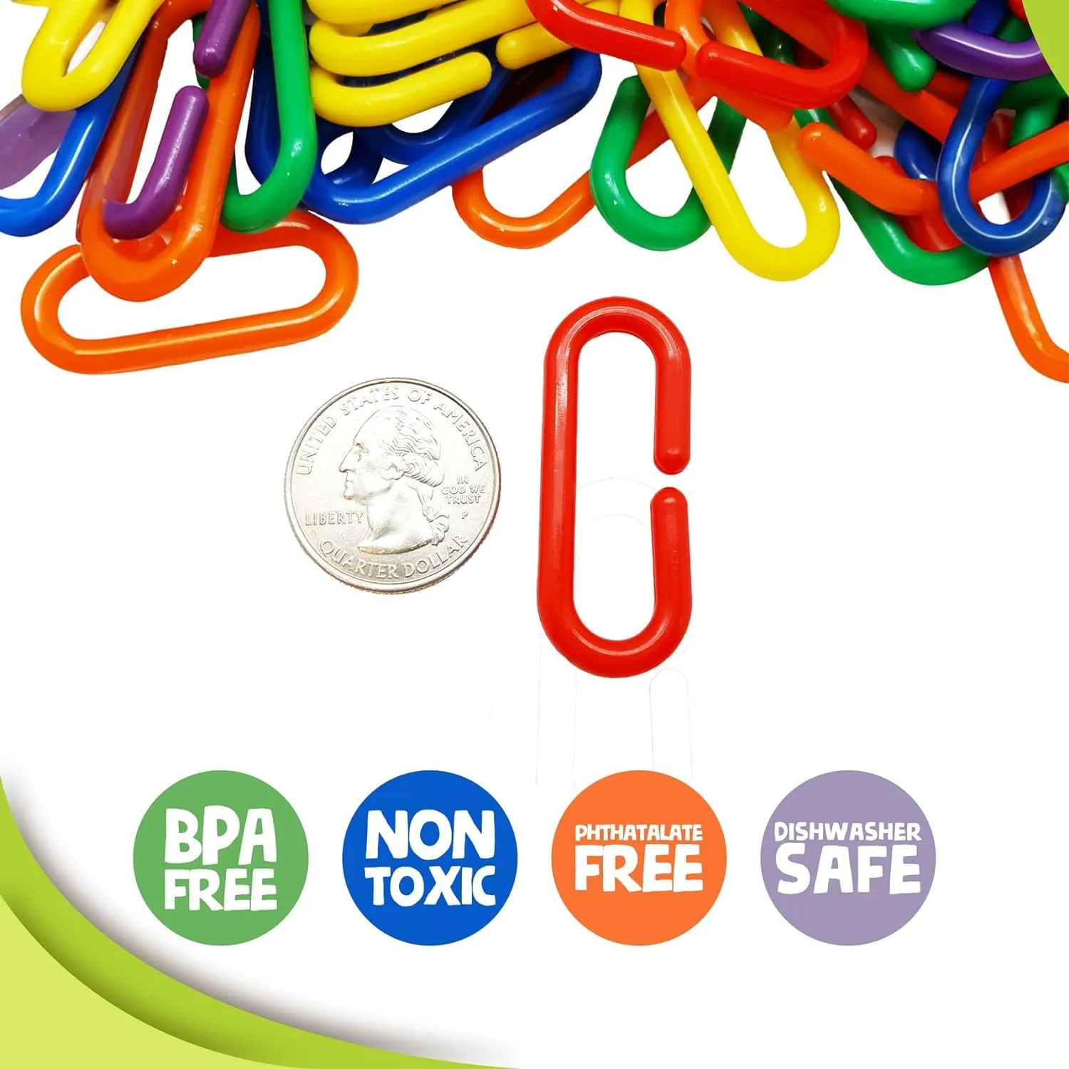 120 Rainbow Math Links With Tote for Toddlers