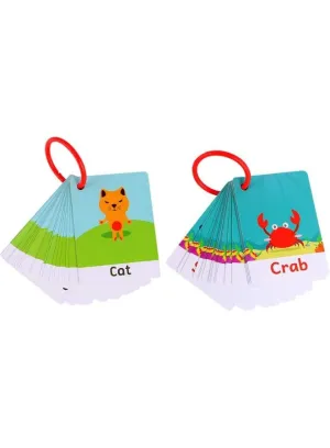 2 Sets Educational Flashcards Pocket Card Preschool Teaching Cards for kids, Farm Animals & Sea Animals