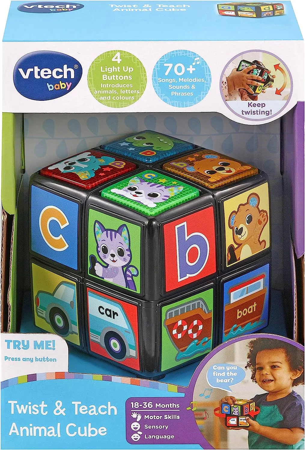Baby Twist & Teach Animal Cube Toy