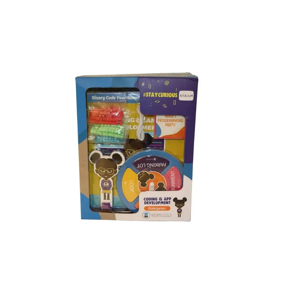 Brown Toy Box Maya Coding App STEAM Kit Hands-On Binary Code Beads String