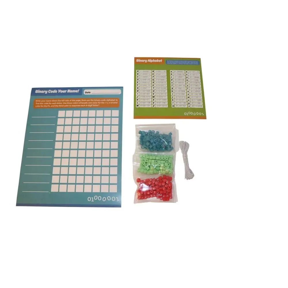 Brown Toy Box Maya Coding App STEAM Kit Hands-On Binary Code Beads String