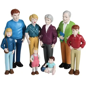 Caucasian Pretend Play Vinyl Family Figurines | 8 Piece Set