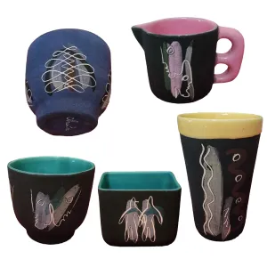 Charles and Alice Smith California Pottery Collection Set of 5