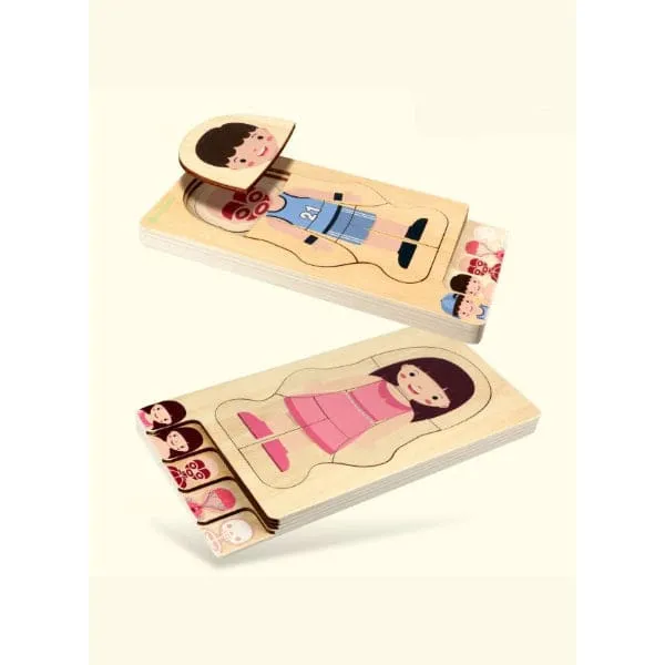 Children Educational Wooden Human Body Structure Wooden Puzzles for Kids (Boy)