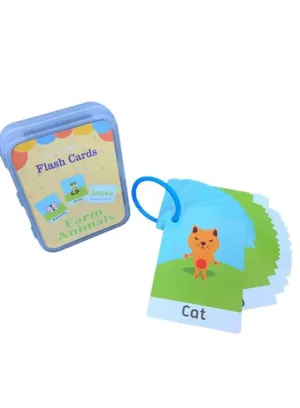 Children Learning Cards: Educational Baby Flash Cards Pocket Card Preschool Teaching Cards for kids, Farm Animals