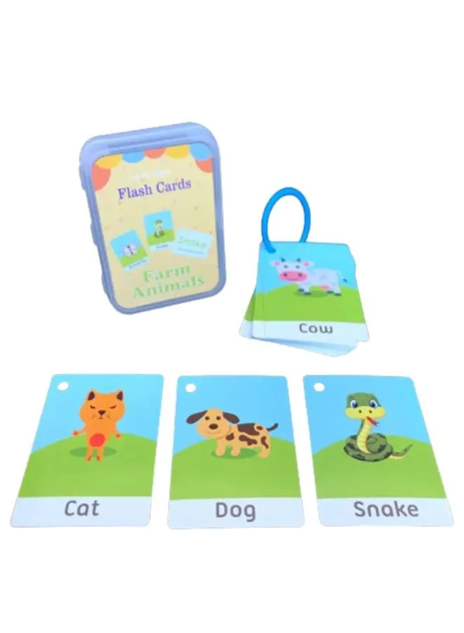 Children Learning Cards: Educational Baby Flash Cards Pocket Card Preschool Teaching Cards for kids, Farm Animals