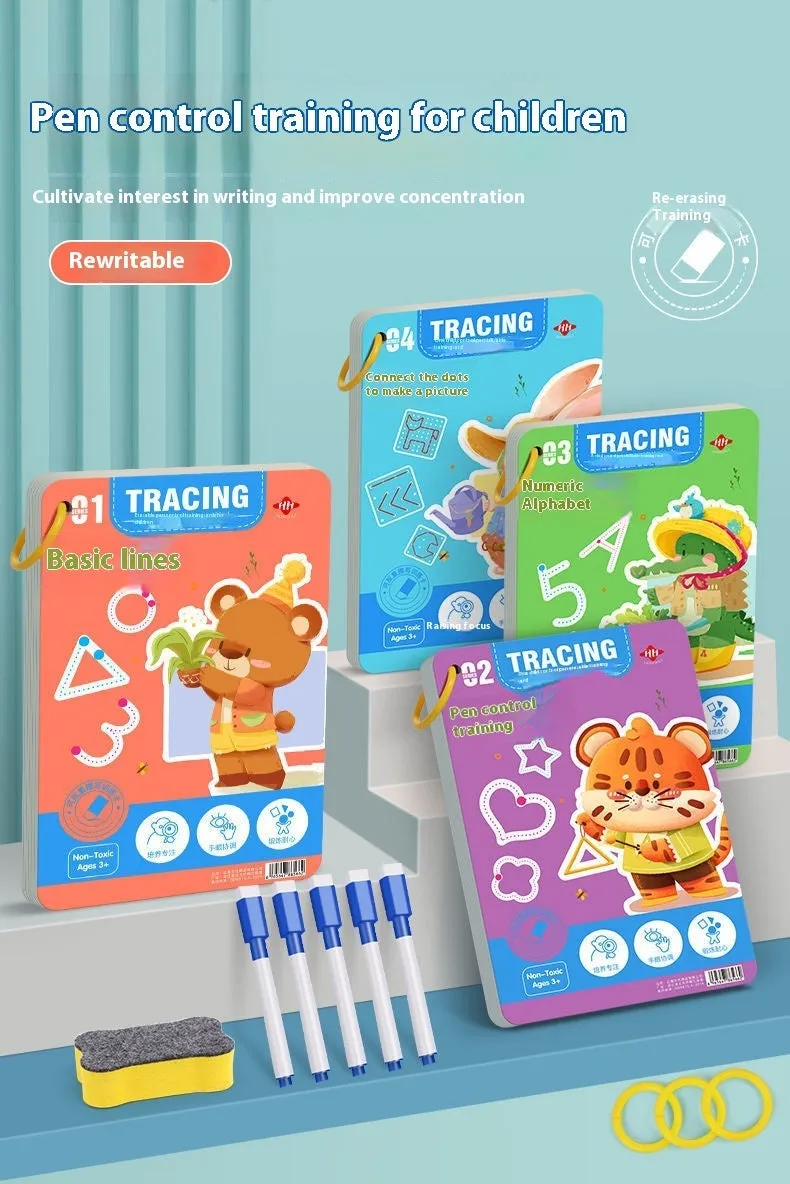Children's Pen Control Training Copybook – Stroke Drawing & Skill Development