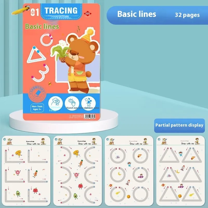 Children's Pen Control Training Copybook – Stroke Drawing & Skill Development