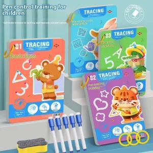 Children's Pen Control Training Copybook – Stroke Drawing & Skill Development