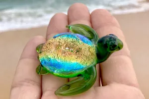 Dichroic Sea Turtle Cremation Ash Figurine