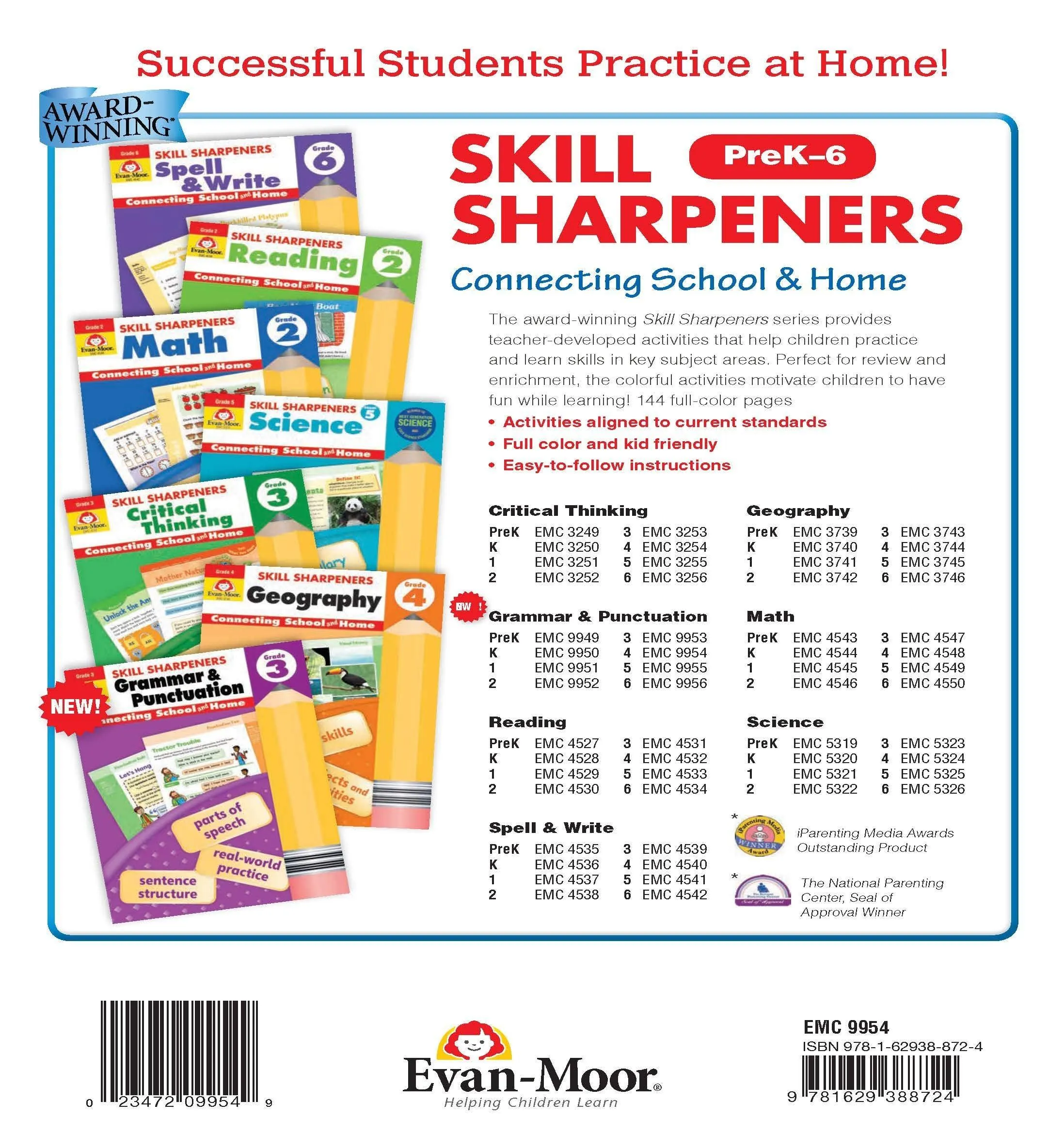 Evan-Moor - Skill Sharpeners Grammar and Punctuation - Connecting School and Home Grade 4