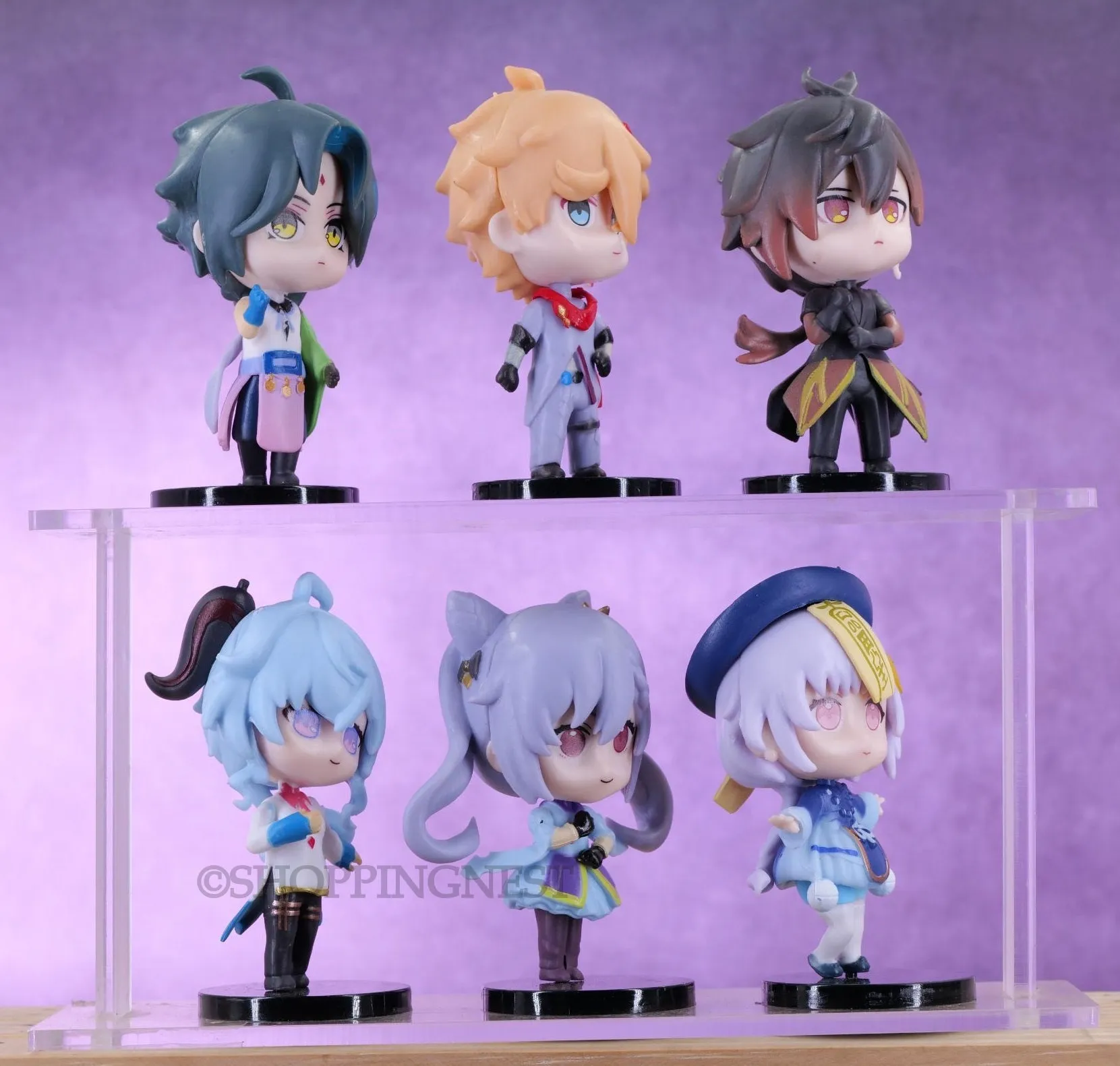 Genshin Impact Set Of 6 Anime Action Figures Model C  | 9-10 Cms |