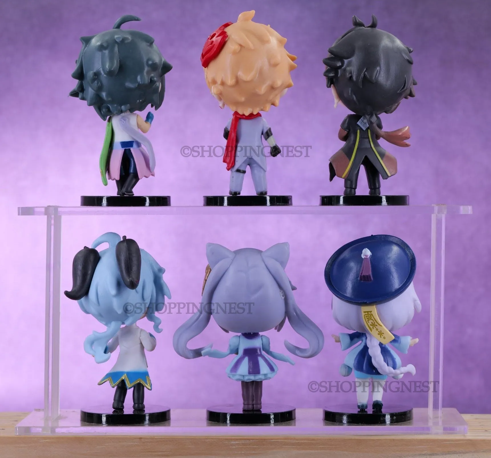 Genshin Impact Set Of 6 Anime Action Figures Model C  | 9-10 Cms |