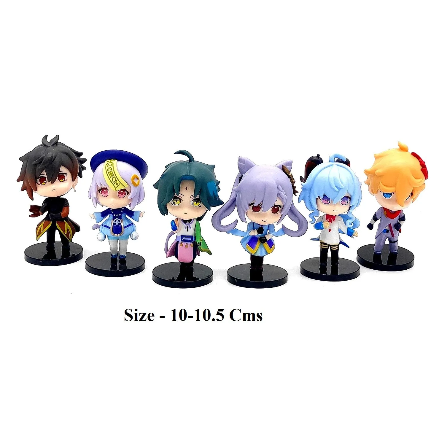 Genshin Impact Set Of 6 Anime Action Figures Model C  | 9-10 Cms |