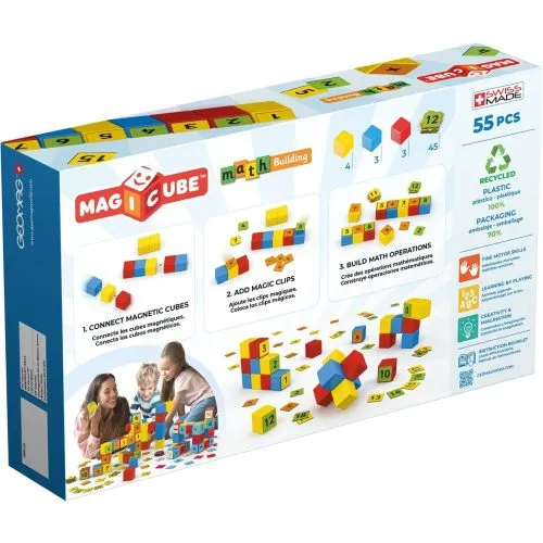 Geomag Magicube Math Building Recycled Clips 55 Pcs