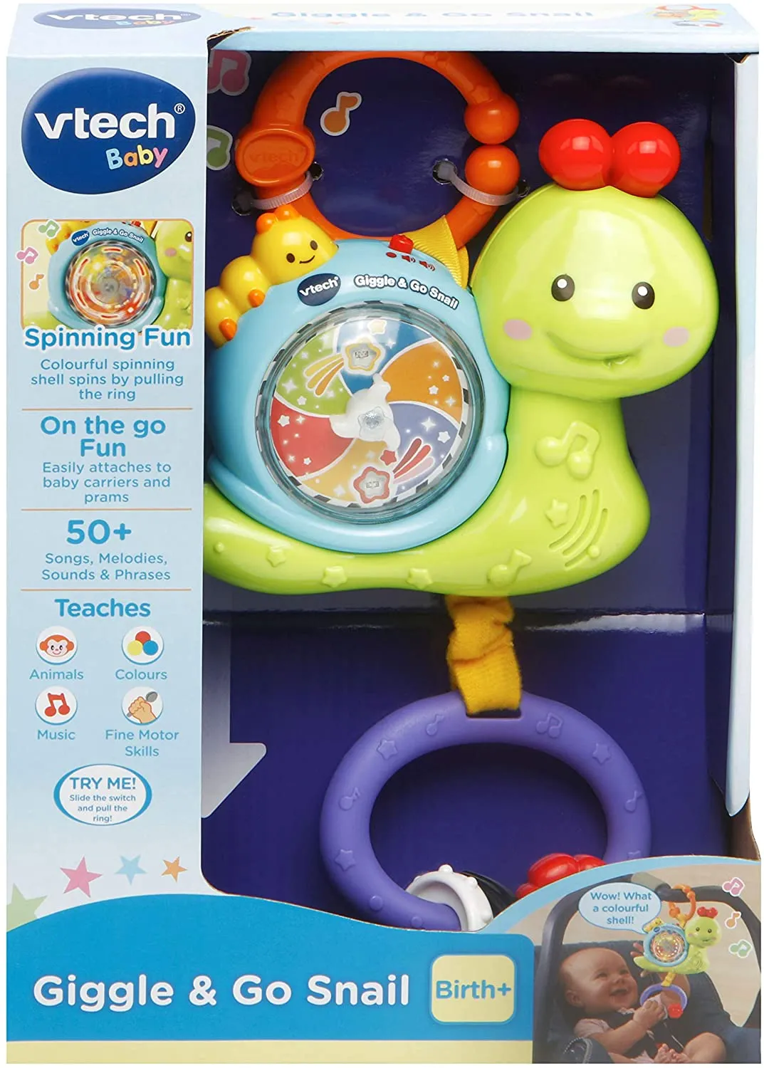 GIGGLE & GO SNAIL / LIGHT & SPIN TUG A BUG Toy