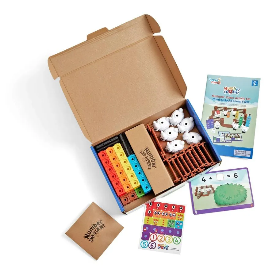 hand2mind - MathLink Cubes Activity Set Numberblocks Sheep Farm