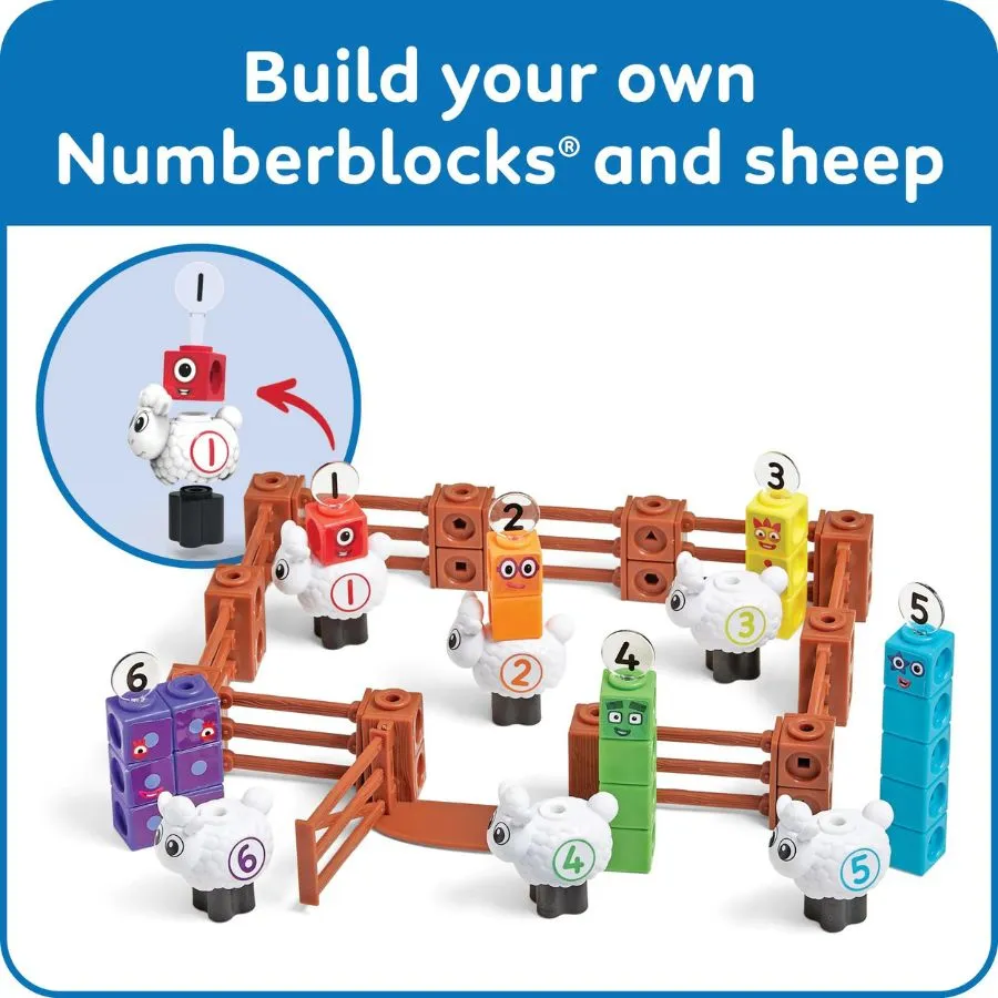 hand2mind - MathLink Cubes Activity Set Numberblocks Sheep Farm