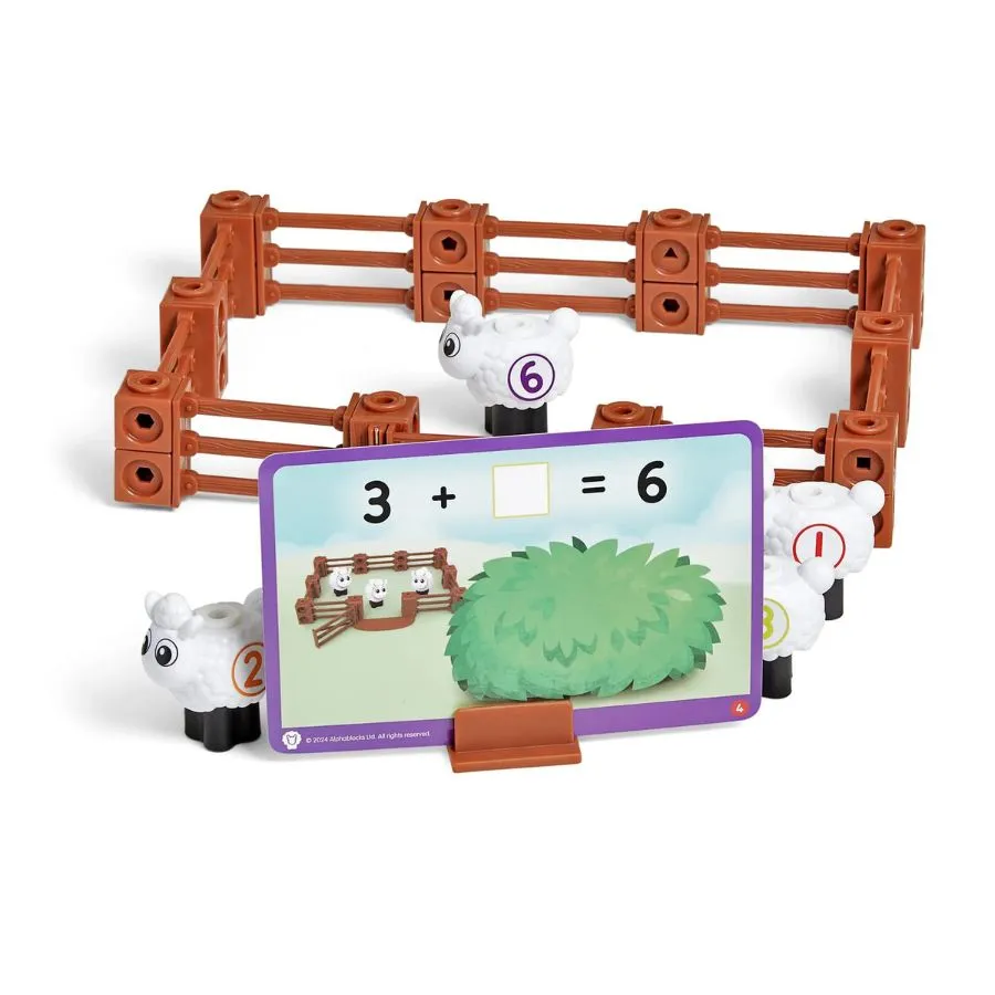 hand2mind - MathLink Cubes Activity Set Numberblocks Sheep Farm