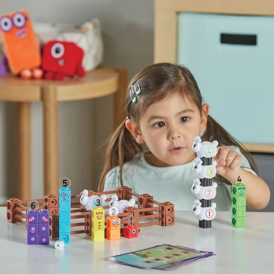 hand2mind - MathLink Cubes Activity Set Numberblocks Sheep Farm