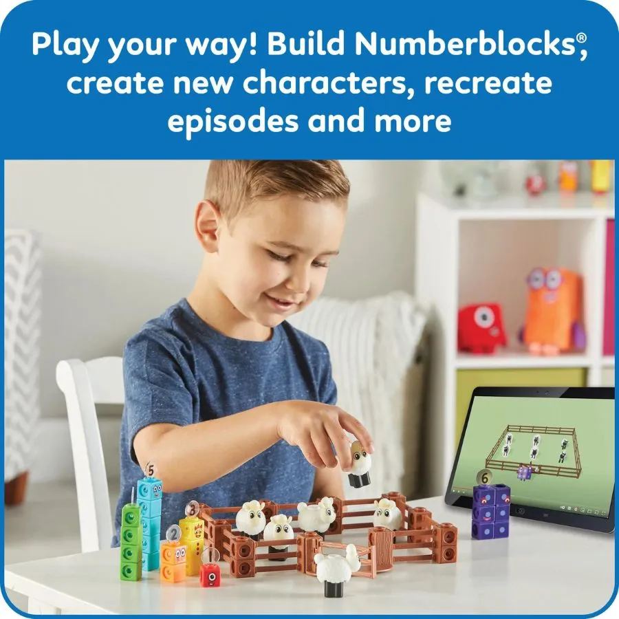 hand2mind - MathLink Cubes Activity Set Numberblocks Sheep Farm