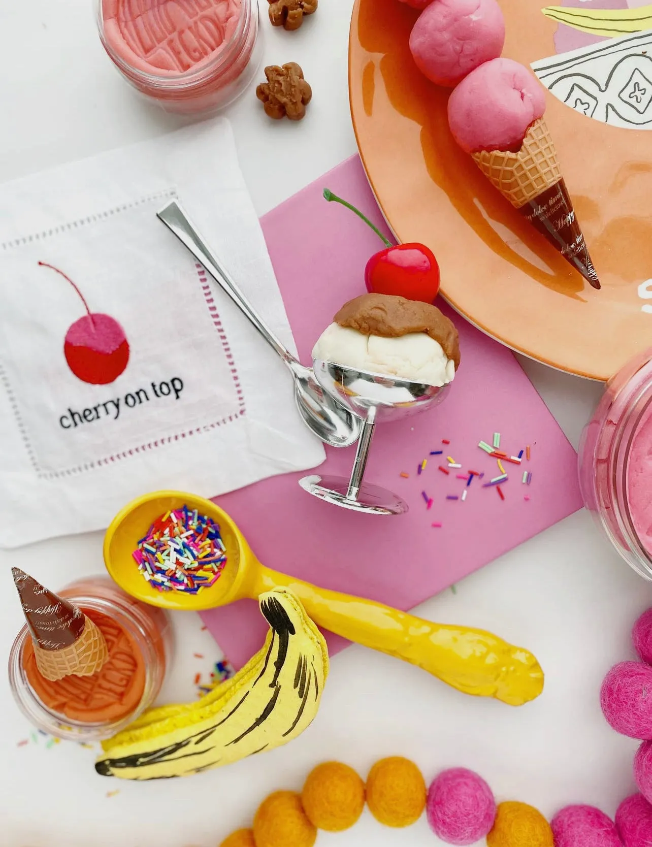 Ice Cream (Neapolitan) Sensory Play Dough Kit