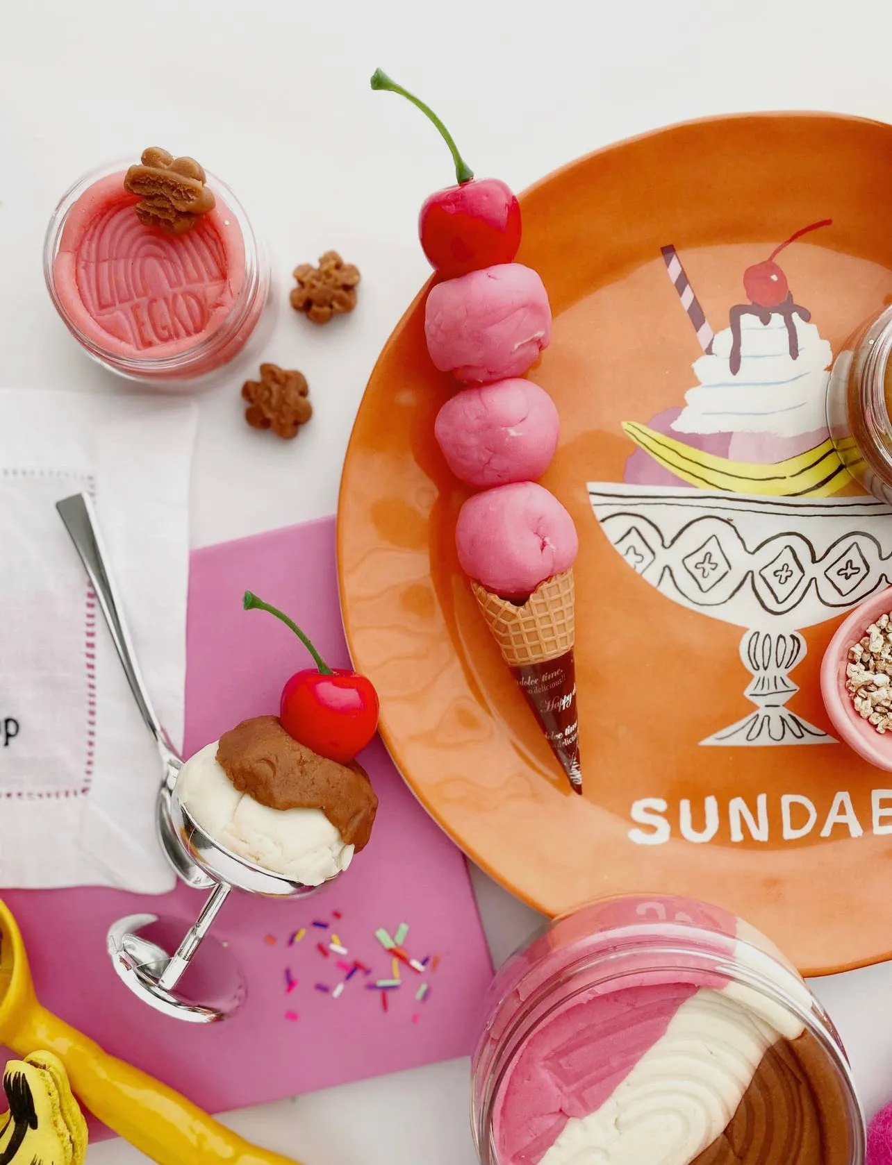 Ice Cream (Neapolitan) Sensory Play Dough Kit