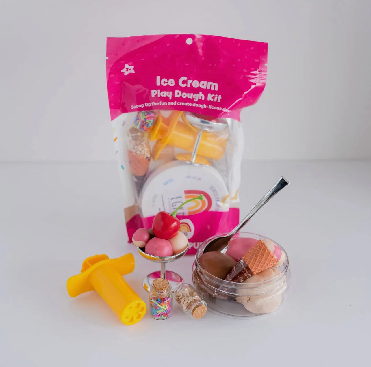 Ice Cream (Neapolitan) Sensory Play Dough Kit