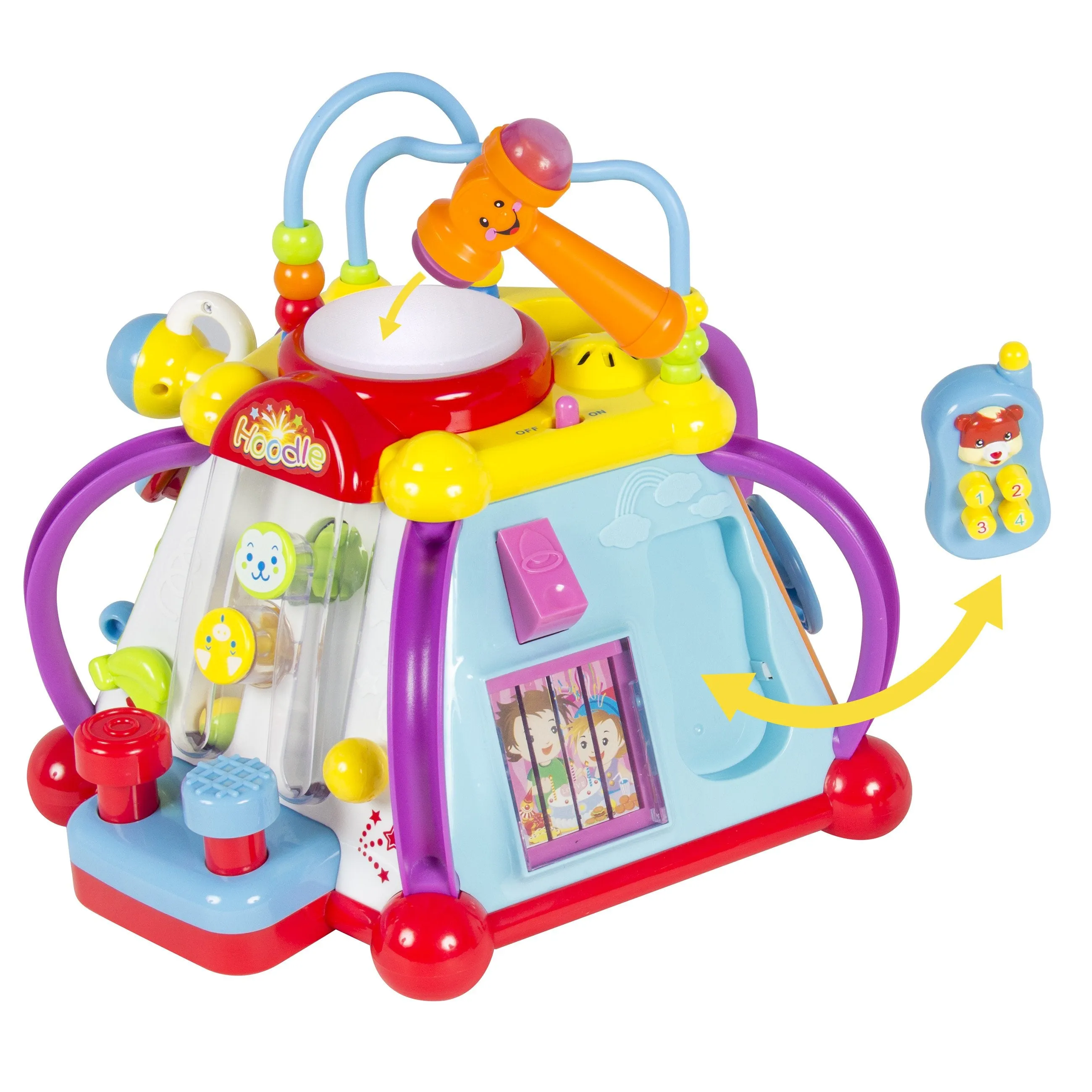 Kids Musical Learning Activity Cube Toy w/ 15 Features, Lights, Sounds