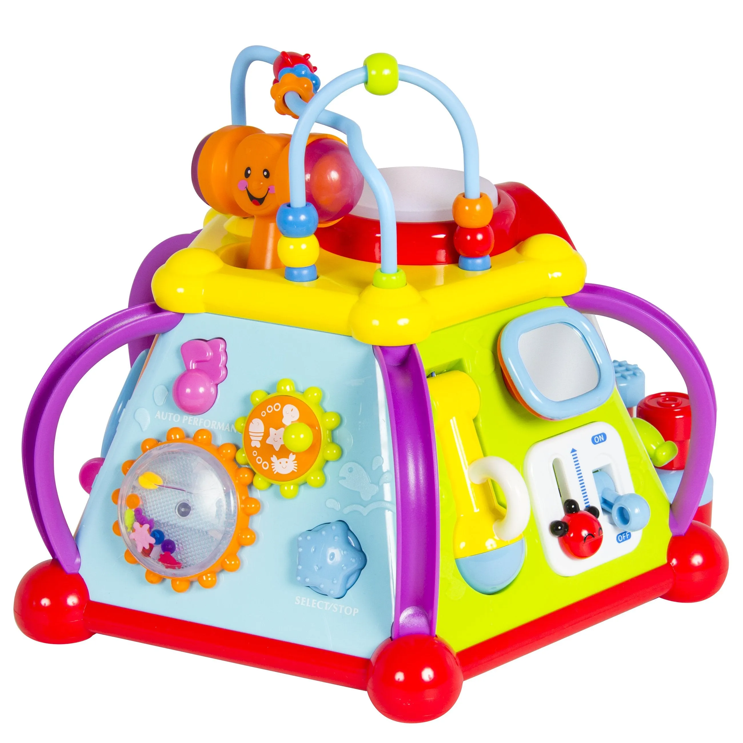 Kids Musical Learning Activity Cube Toy w/ 15 Features, Lights, Sounds