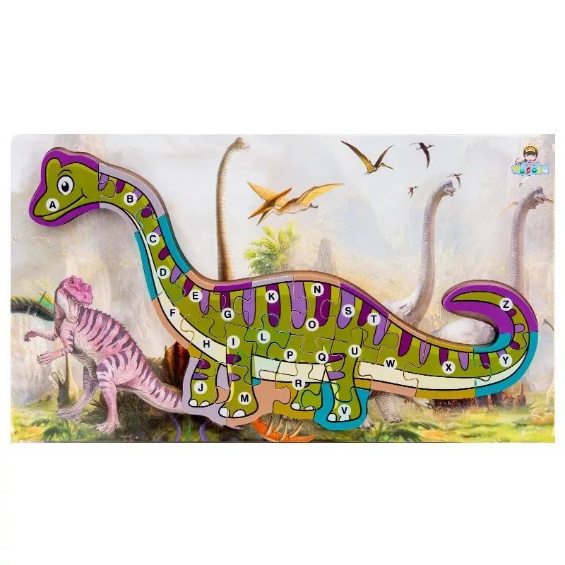Large 3D Dinosaur Wooden Puzzle - Best alphabet learning toysoys