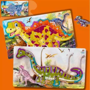 Large 3D Dinosaur Wooden Puzzle - Best alphabet learning toysoys