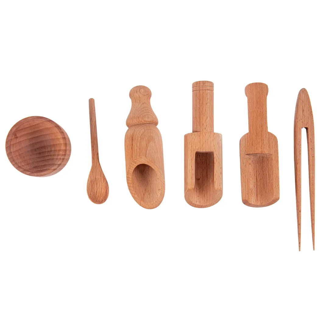 Nesta Toys Wooden Sensory Tool Toy Set of 6 - Montessori Toys for Kids Ages 2 