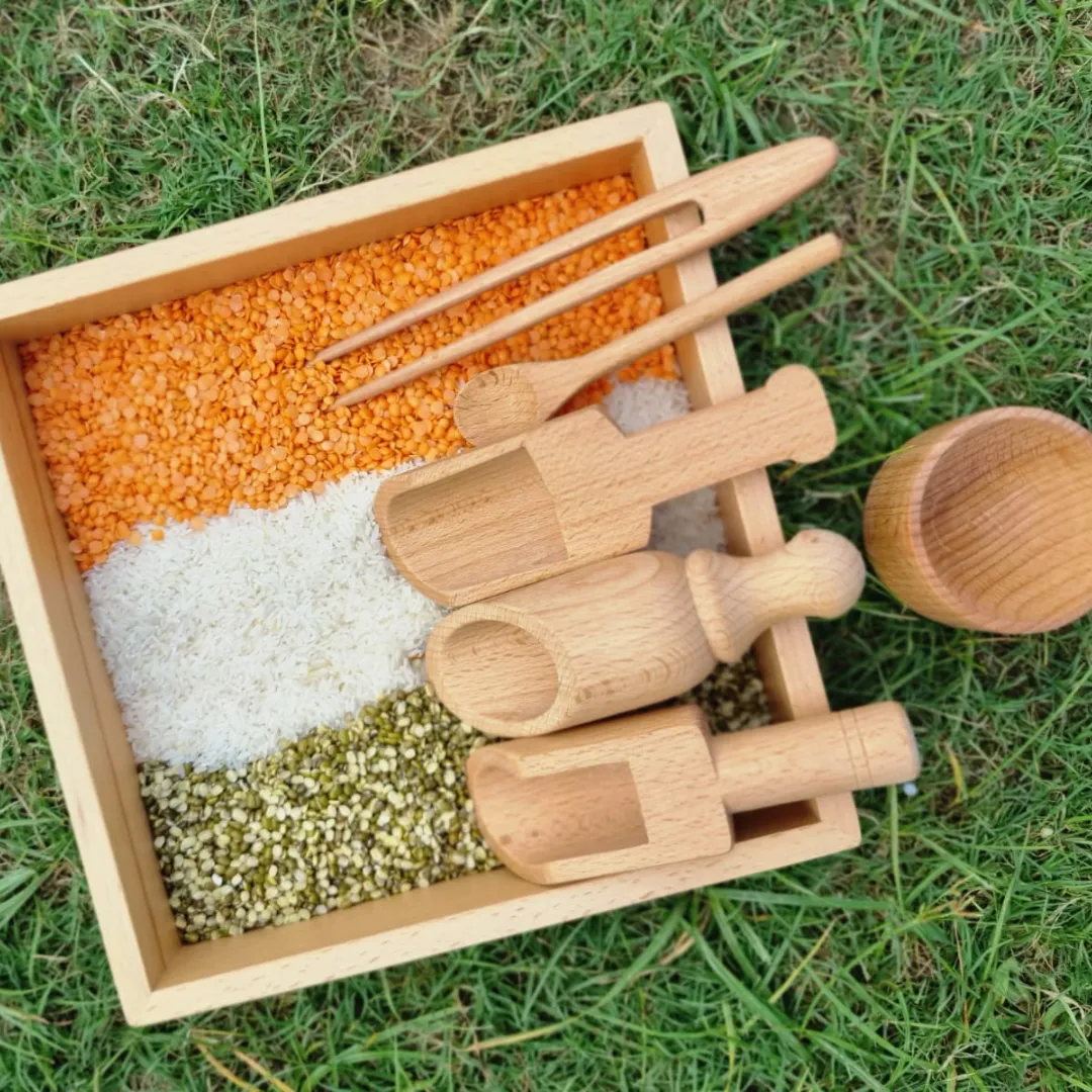 Nesta Toys Wooden Sensory Tool Toy Set of 6 - Montessori Toys for Kids Ages 2 