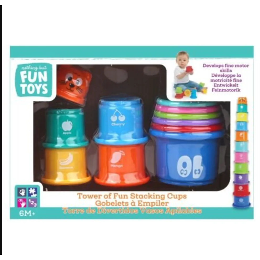 Nothing But Fun Toys Tower of Fun Stacking Cups - 10 Pieces