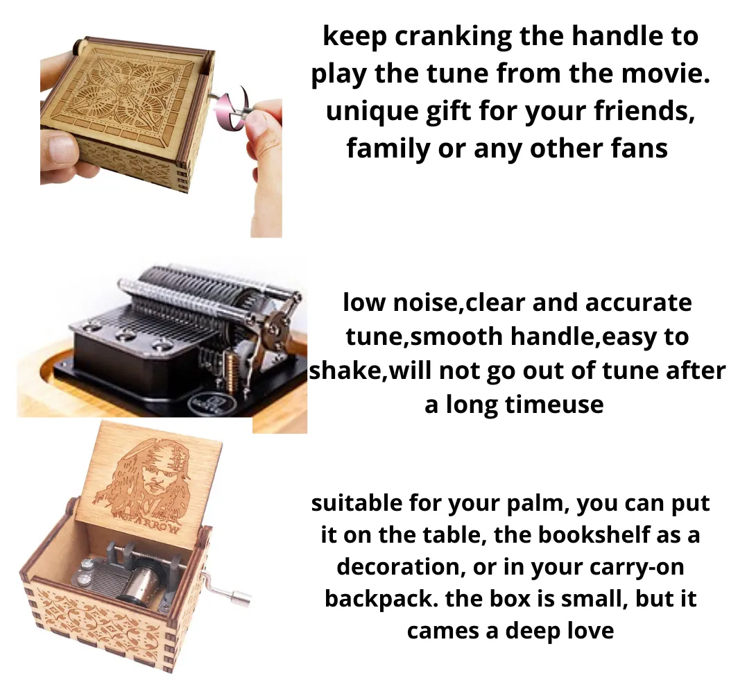 Pirates of the Caribbean Wooden Handcrafted Music Box: Sail into Adventure in Classic Brown 🏴‍☠️🎶