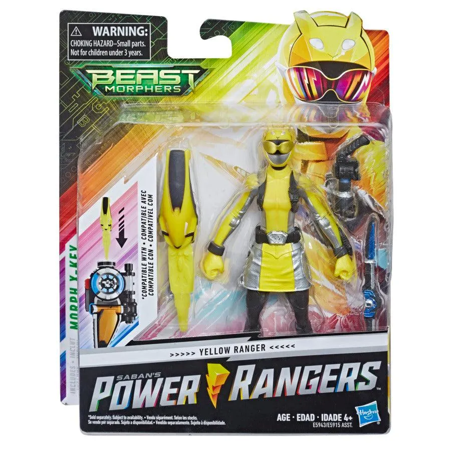 Power Rangers Beast Morphers Yellow Ranger 6-inch Action Figure Toy inspired by the Power Rangers TV Show