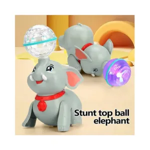 Stunt Elephant Toy with 360° Spin, Light & Sound