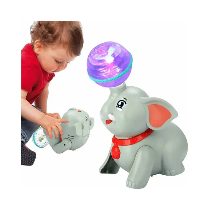 Stunt Elephant Toy with 360° Spin, Light & Sound