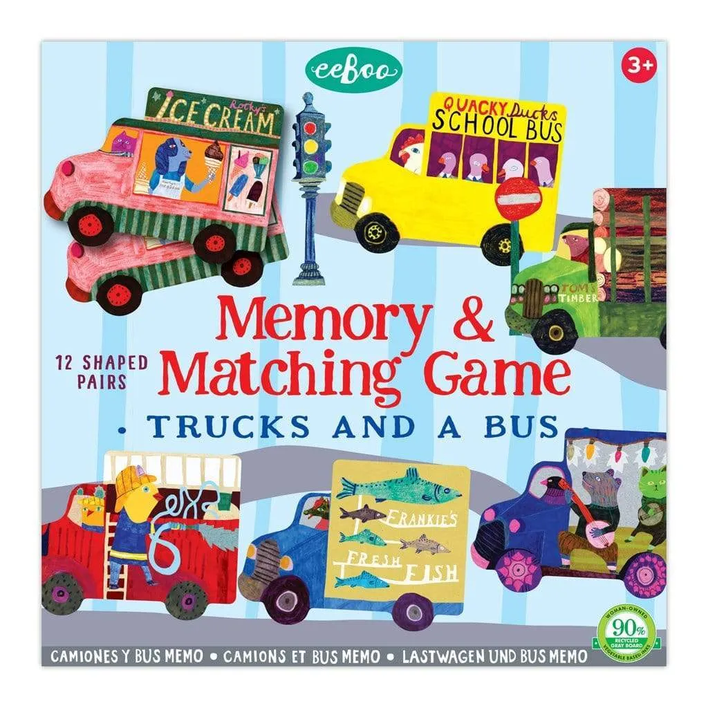Trucks and a Bus Memory and Matching Game
