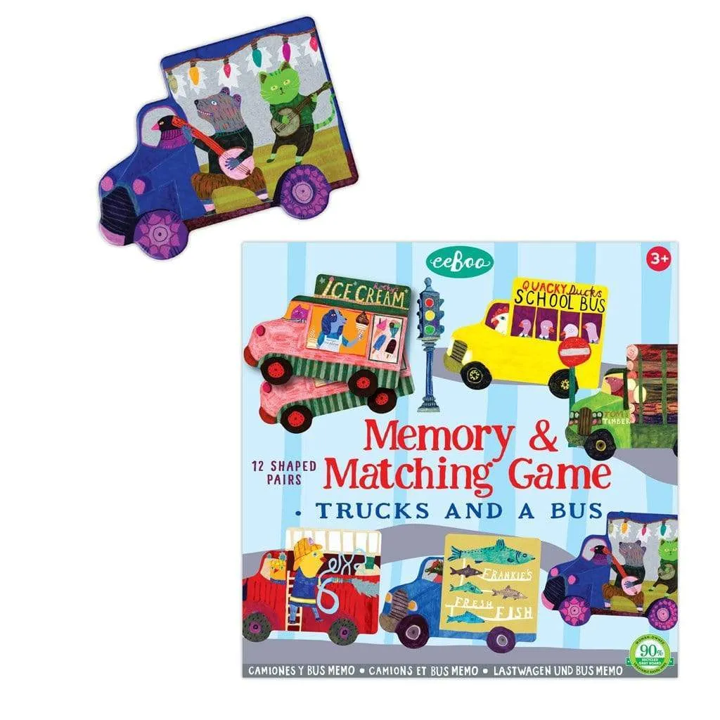 Trucks and a Bus Memory and Matching Game