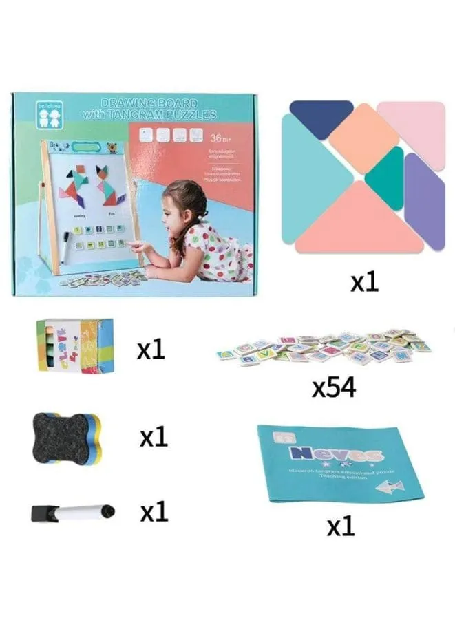 Wooden Portable Magentic Writing Board Blackboard Two in One