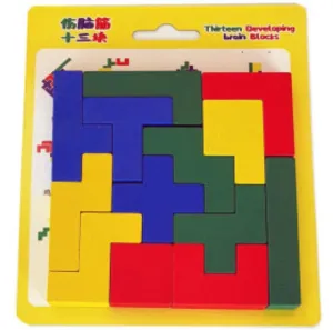 Wooden Russian Mind Pattern Blocks - 13 pieces