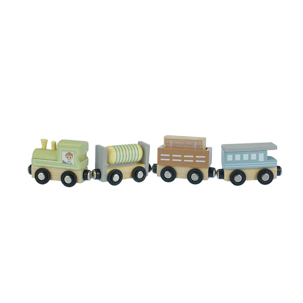Wooden Train Set 13pc (Pastel)