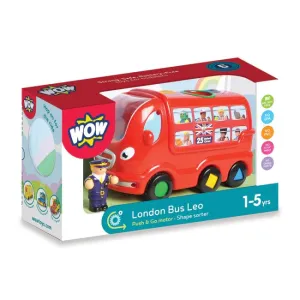 Wow Toys - London Bus Leo Shape Sorter and Push and Go Vehicle